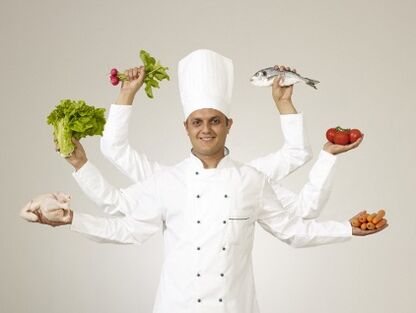 the chef symbolizes the 6-petalled diet