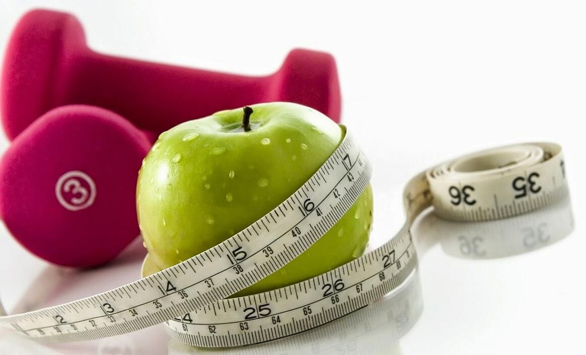 apples and dumbbells for weight loss of 10 kg per month