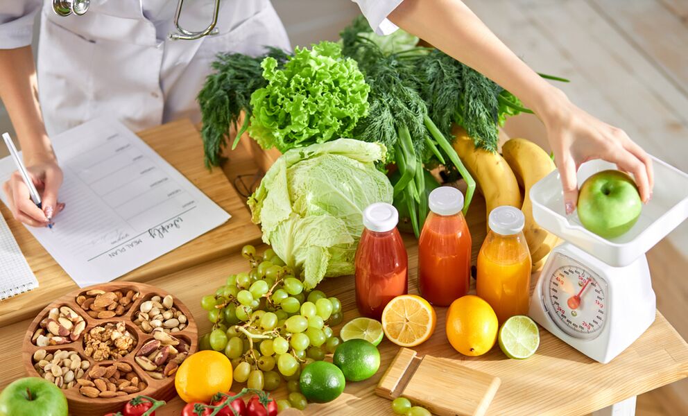 Preparation of a weekly diet based on the principles of proper nutrition