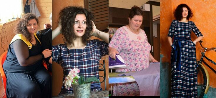 The woman before and after following the Dukan diet