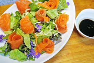 salmon salad over the shop